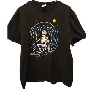 SURF SKELETON T Shirt VINTAGE  Surf or Die dude Size XL